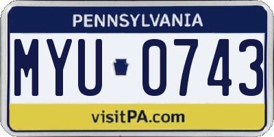 PA license plate MYU0743