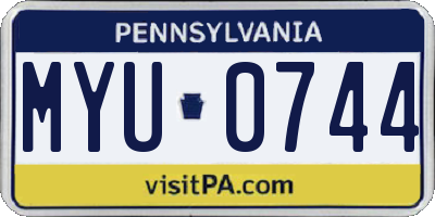 PA license plate MYU0744