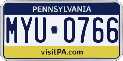 PA license plate MYU0766