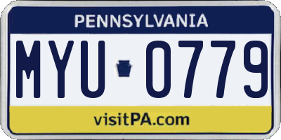 PA license plate MYU0779