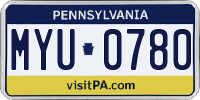 PA license plate MYU0780