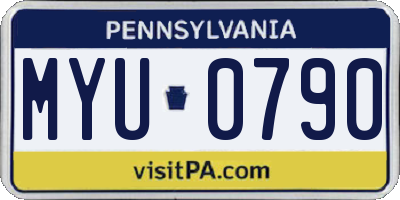 PA license plate MYU0790