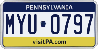 PA license plate MYU0797