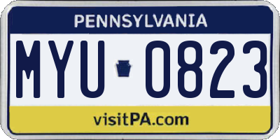 PA license plate MYU0823
