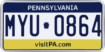 PA license plate MYU0864