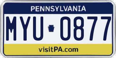 PA license plate MYU0877
