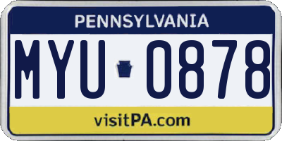 PA license plate MYU0878