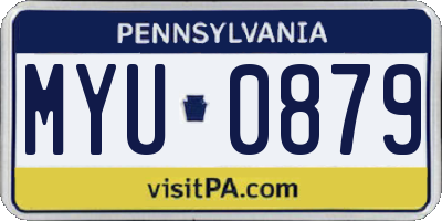 PA license plate MYU0879