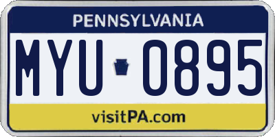 PA license plate MYU0895