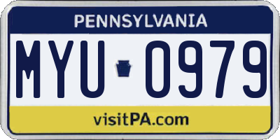 PA license plate MYU0979