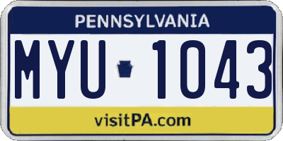 PA license plate MYU1043