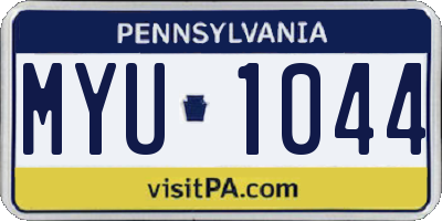 PA license plate MYU1044