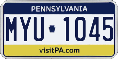 PA license plate MYU1045
