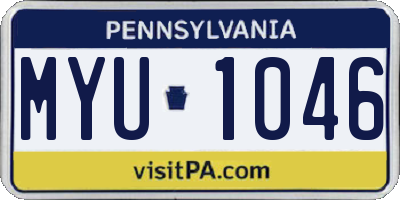 PA license plate MYU1046