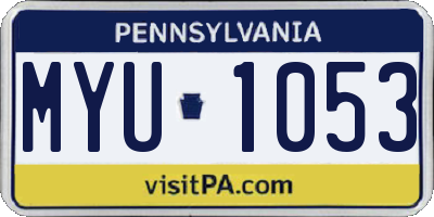 PA license plate MYU1053
