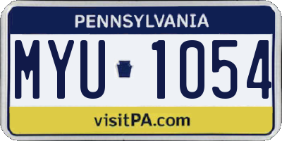 PA license plate MYU1054