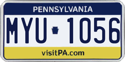 PA license plate MYU1056