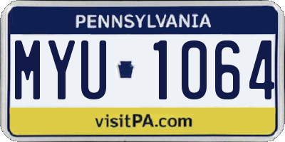 PA license plate MYU1064