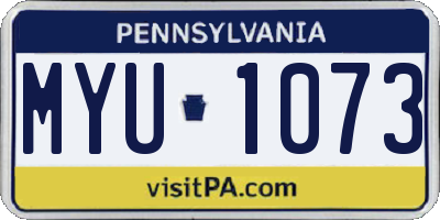 PA license plate MYU1073