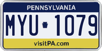 PA license plate MYU1079