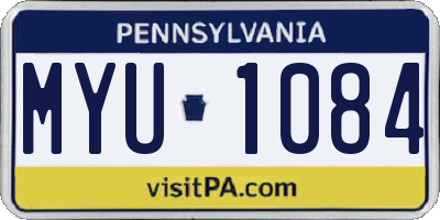 PA license plate MYU1084