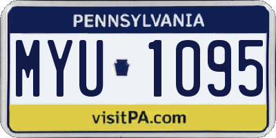 PA license plate MYU1095