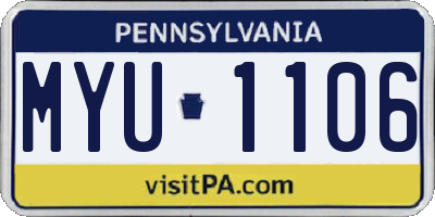 PA license plate MYU1106