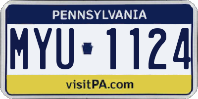 PA license plate MYU1124