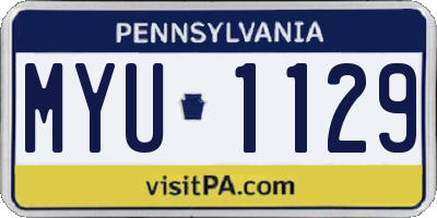PA license plate MYU1129