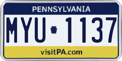 PA license plate MYU1137