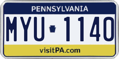 PA license plate MYU1140