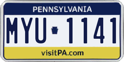 PA license plate MYU1141