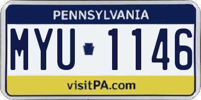 PA license plate MYU1146