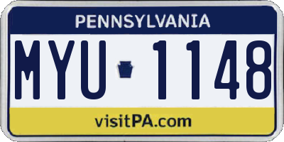 PA license plate MYU1148