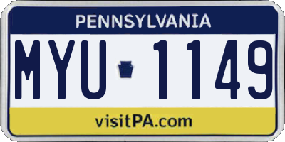 PA license plate MYU1149