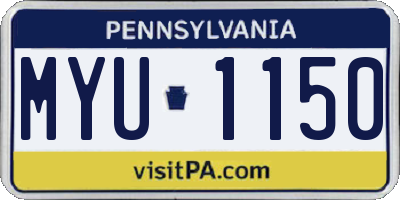 PA license plate MYU1150
