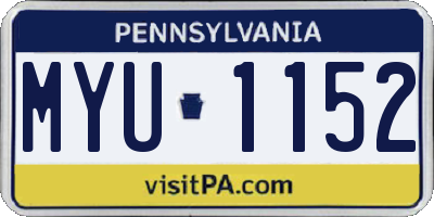 PA license plate MYU1152