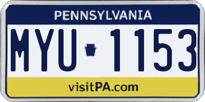 PA license plate MYU1153
