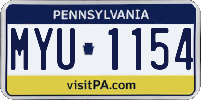 PA license plate MYU1154