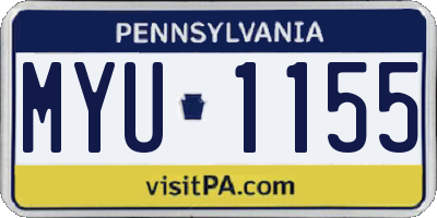 PA license plate MYU1155