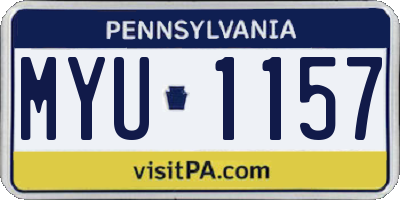 PA license plate MYU1157