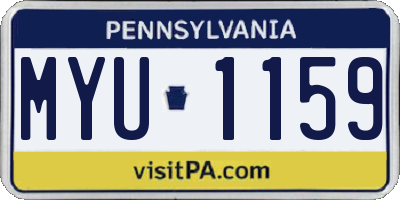 PA license plate MYU1159