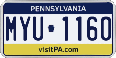 PA license plate MYU1160