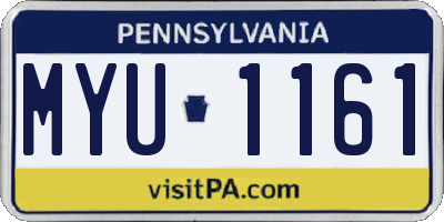 PA license plate MYU1161