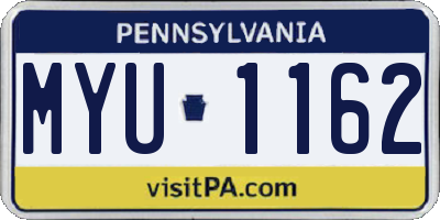 PA license plate MYU1162