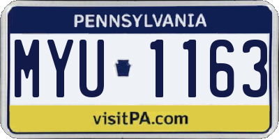 PA license plate MYU1163