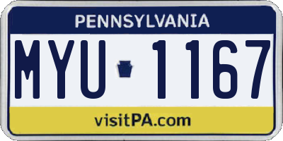 PA license plate MYU1167