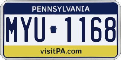 PA license plate MYU1168