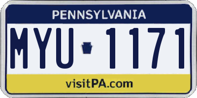 PA license plate MYU1171