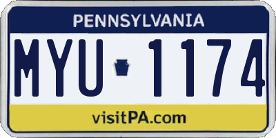 PA license plate MYU1174